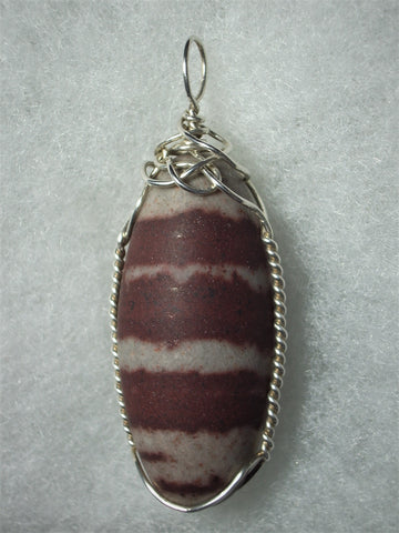 Shiva Lingam Stone Pendant Wire Wrapped .925 Sterling Silver - Jemel