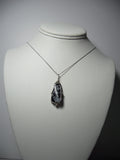 Snowflake Obsidian Bead Pendant Wire Wrapped .925 Sterling Silver display - Jemel
