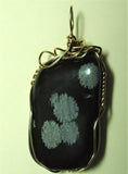 Snowflake Obsidian Stone Pendant Wire Wrapped 14/20 Gold Filled - Jemel