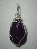Sugilite Cabochon Pendant Wire Wrapped .925 Sterling Silver - Jemel