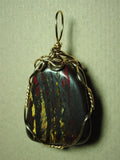 Tiger Iron Pendant Wire Wrapped 14/20 Gold Filled