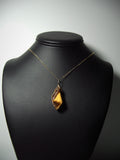 Golden Tiger's-Eye Pendant Wire Wrapped 14/20 Gold Filled display - Jemel