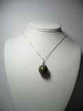 Variegated Tiger's Eye Bead Pendant Wire Wrapped .925 Sterling Silver display - Jemel