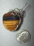 Golden Tiger's-Eye Pendant Wire Wrapped .925 Sterling Silver - Jemel