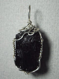 Black Tourmaline Crystal Pendant Wire Wrapped .925 Sterling Silver