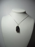 Black Tourmaline Crystal Pendant Wire Wrapped .925 Sterling Silver display - Jemel
