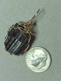 Black Tourmaline Crystal Pendant Wire Wrapped 14/20 Gold Filled