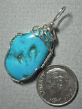 Sleeping Beauty Turquoise Pendant Wire Wrapped .925 Sterling Silver