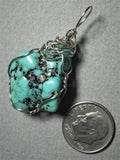 Turquoise Nugget Pendant Wire Wrapped .925 Sterling Silver