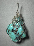 Turquoise Nugget Pendant Wire Wrapped .925 Sterling Silver - Jemel