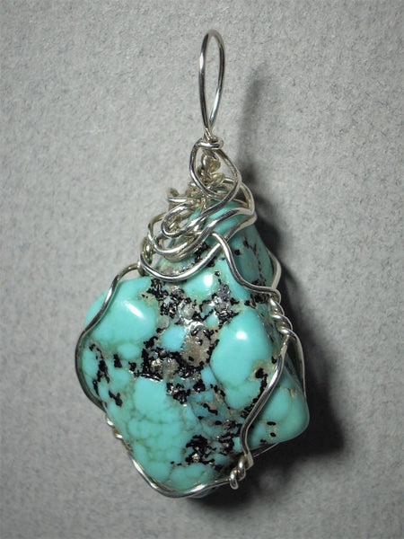 Turquoise Nugget Pendant Wire Wrapped .925 Sterling Silver – Jemel