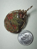 Unakite Stone Pendant Wire Wrapped 14/20 Gold Filled - Jemel